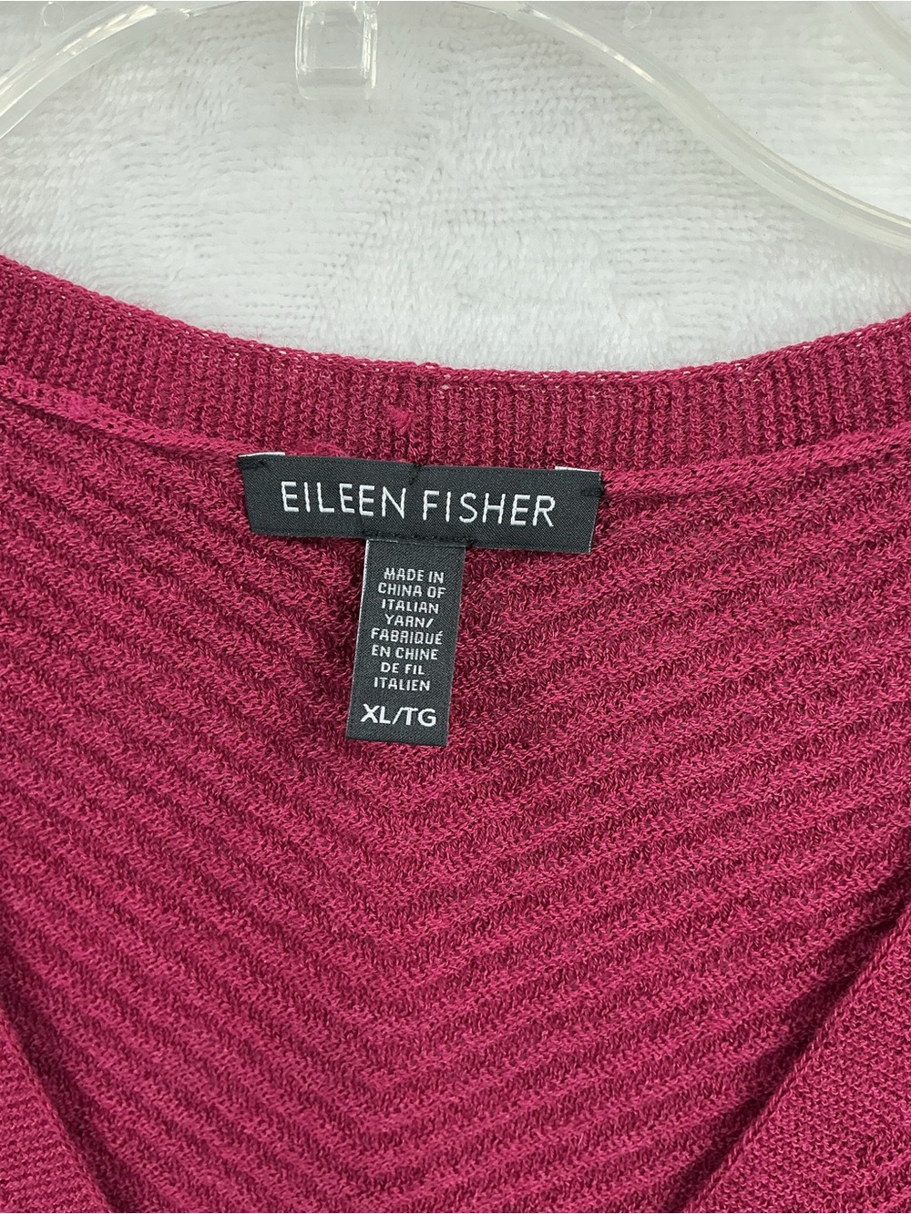 Eileen Fisher V-Neck Tunic Sweater — Berry 923 - Picture 3 of 5